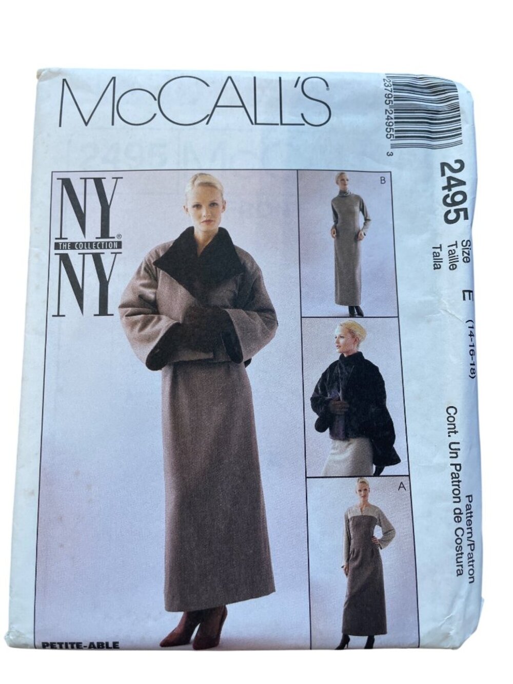 Vintage 90s McCalls 2495 Sewing Pattern Size 14-16-18 Lined Jacket & Dress CUT